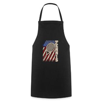 American flag tennis players coaches fans - Cooking Apron - black - Front - AI Model Male 185 dark (185cm)