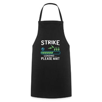 Strike Chargement | Drôle de bowling - Tablier de cuisine - noir - Devant - AI Model Male 185 dark (185cm)