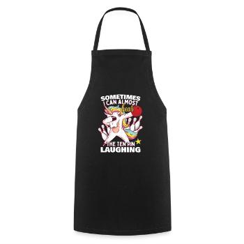 Drôle de jeu de quilles de licorne - Tablier de cuisine - noir - Devant - AI Model Male 185 dark (185cm)