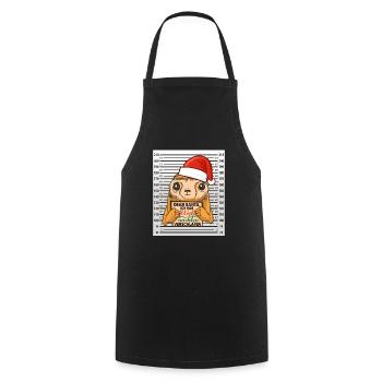 dear santa faultier verschlafen weihnachten - Kochschürze - Schwarz - Vorne - AI Model Male 185 dark (185cm)