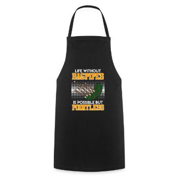 Possible but pointless Life without bagpipes - Cooking Apron - black - Front - AI Model Male 185 dark (185cm)