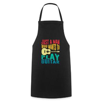 Musicien Seulement un homme qui aime jouer de la guitare - Tablier de cuisine - noir - Devant - AI Model Male 185 dark (185cm)