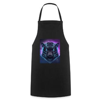 Geometric Panther Polygon Abstract Mystical - Cooking Apron - black - Front - AI Model Male 185 dark (185cm)