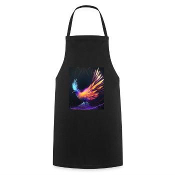 Geometric Phoenix Bird Polygon Abstract Mystical - Cooking Apron - black - Front - AI Model Male 185 dark (185cm)