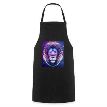 Geometric Leo Polygon Abstract Mystical - Cooking Apron - black - Front - AI Model Male 185 dark (185cm)