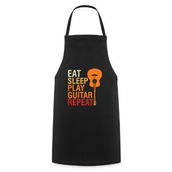 Food sleeping guitar playing guitar - Cooking Apron - black - Front - AI Model Male 185 dark (185cm)