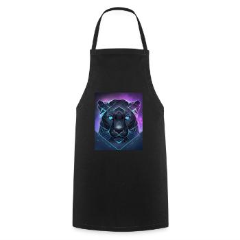 Nature géométrique Trance Polygone Abstrait Mystique - Tablier de cuisine - noir - Devant - AI Model Male 185 dark (185cm)