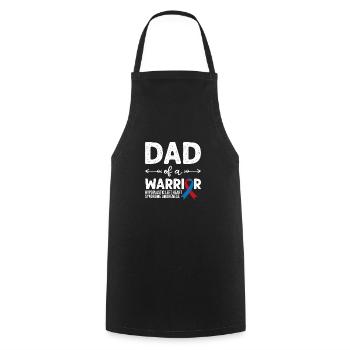 Papa d’un guerrier, Ruban rouge et bleu HLHS Sensibilisation - Tablier de cuisine - noir - Devant - AI Model Male 185 dark (185cm)