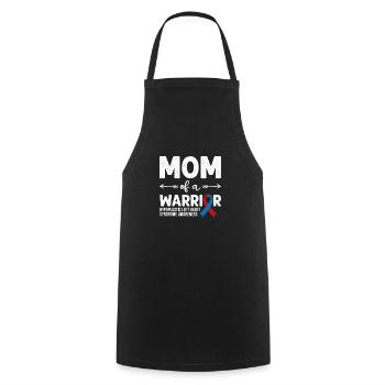 Maman d’un guerrier, Ruban rouge et bleu HLHS Sensibilisation - Tablier de cuisine - noir - Devant - AI Model Male 185 dark (185cm)