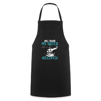 Funny Kids Helicopter - Cooking Apron - black - Front - AI Model Male 185 dark (185cm)