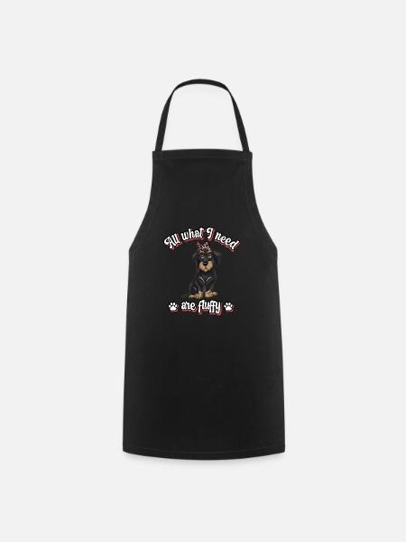 Tout ce dont j’ai besoin est un teckel mignon moelleux - Tablier de cuisine - noir