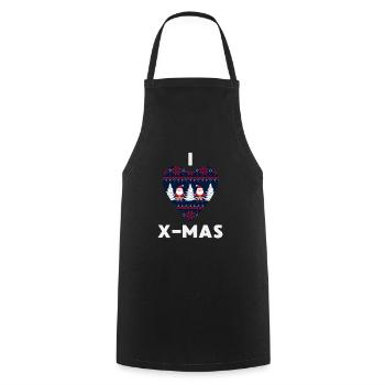 I Love X-Mas Weihnachten Gestricktes Herz - Kochschürze - Schwarz - Vorne - AI Model Male 185 dark (185cm)