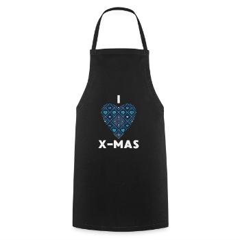 I Love X-Mas Weihnachten Gestricktes Herz - Kochschürze - Schwarz - Vorne - AI Model Male 185 dark (185cm)