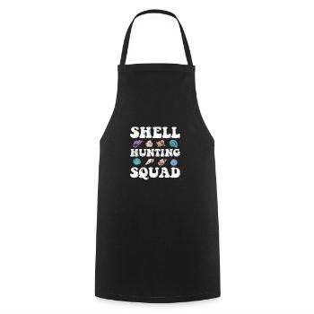 Shell Hunting Squad, collecting shells - Cooking Apron - black - Front - AI Model Male 185 dark (185cm)