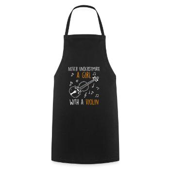 Don't underestimate a girl with a violin - Cooking Apron - black - Front - AI Model Male 185 dark (185cm)