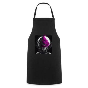 Evil Old Woman Horror Gothic Horror Witch Abstract - Cooking Apron - black - Front - AI Model Male 185 dark (185cm)