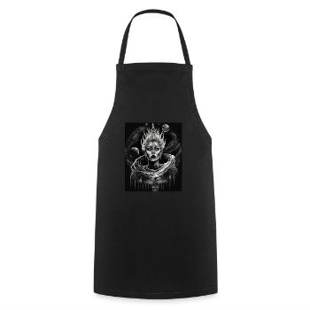 Evil Old Woman Horror Gothic Horror Witch Abstract - Cooking Apron - black - Front - AI Model Male 185 dark (185cm)