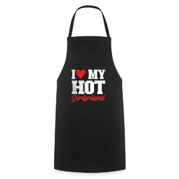 I Love My Hot Girlfriend - Cooking Apron - black - Front - AI Model Male 185 dark (185cm)