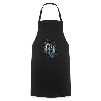 Geiler Puff Farbspritzer - Kochschürze - Schwarz - Vorne - AI Model Male 185 dark (185cm)