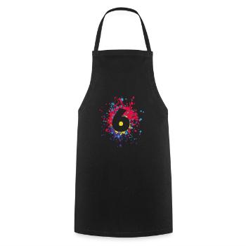 Numéro 6e couleur Splash - Tablier de cuisine - noir - Devant - AI Model Male 185 dark (185cm)