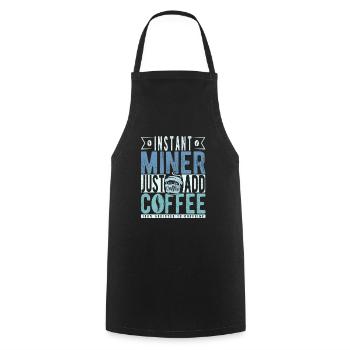 Bergmann Kaffee Spruch - Kochschürze - Schwarz - Vorne - AI Model Male 185 dark (185cm)
