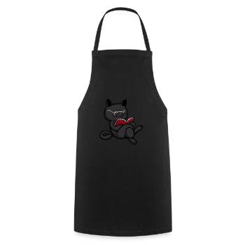 Katze Buchliebhaber Bücher Lesen - Kochschürze - Schwarz - Vorne - AI Model Male 185 dark (185cm)