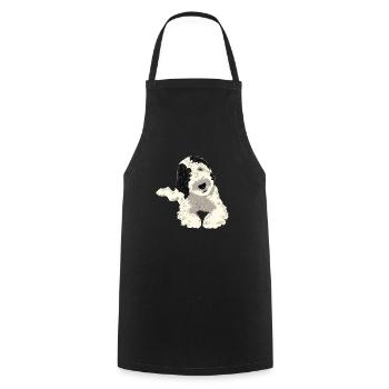 Sheepadoodle Dog Gift - Cooking Apron - black - Front - AI Model Male 185 dark (185cm)