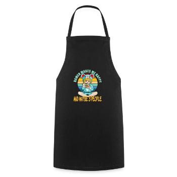 Cute Japan Kawaii Anime Funny Ramen Makes Me Happy - Cooking Apron - black - Front - AI Model Male 185 dark (185cm)