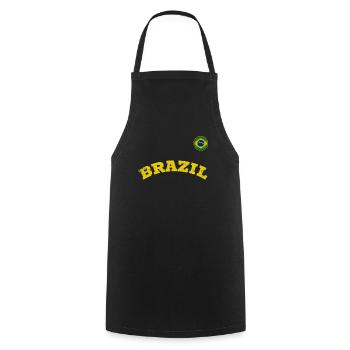 Retro Style Brésil Football Team Brasil Fan de football - Tablier de cuisine - noir - Devant - AI Model Male 185 dark (185cm)