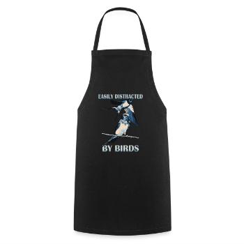Se laisser facilement distraire par les hirondelles d’oiseaux - Tablier de cuisine - noir - Devant - AI Model Male 185 dark (185cm)