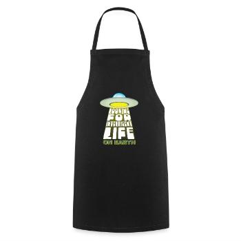 In search of intelligent life on - Cooking Apron - black - Front - AI Model Male 185 dark (185cm)