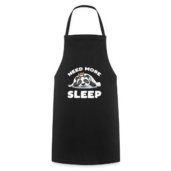 Need more sleep Panda Sleeping with Plush Toy - Cooking Apron - black - Front - AI Model Male 185 dark (185cm)