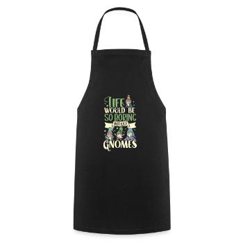 Garden Gnomes Gnome Lover Funny Gnome Gardening - Cooking Apron - black - Front - AI Model Male 185 dark (185cm)