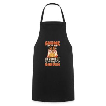 Garden Gnomes Gnome Lover Funny Gnome Gardening - Cooking Apron - black - Front - AI Model Male 185 dark (185cm)