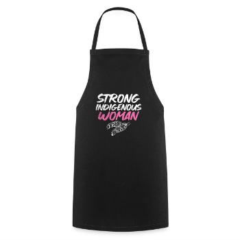 Strong Indigenous Woman Native American - Cooking Apron - black - Front - AI Model Male 185 dark (185cm)