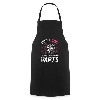 Juste une fille qui aime jouer au Darts Disc Club - Tablier de cuisine - noir - Devant - AI Model Male 185 dark (185cm)