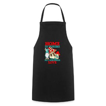 Garden Gnomes Gnome Lover Funny Gnome Gardening - Cooking Apron - black - Front - AI Model Male 185 dark (185cm)