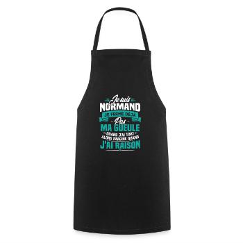 Humour cadeau Je suis Normand - Tablier de cuisine - noir - Devant - AI Model Male 185 dark (185cm)