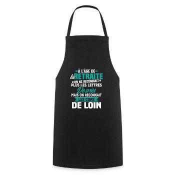 Avec l'age on reconnaît les cons de loin - Tablier de cuisine - noir - Devant - AI Model Male 185 dark (185cm)