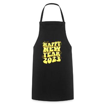 New Years Eve Party Countdown - Happy New Year - Cooking Apron - black - Front - AI Model Male 185 dark (185cm)
