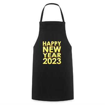 Bonne année 2023 - Nouvel An pyrotechnique - Tablier de cuisine - noir - Devant - AI Model Male 185 dark (185cm)