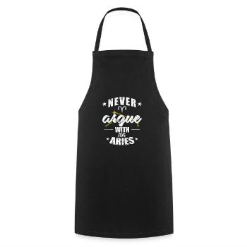 Signe du zodiaque Ne jamais discuter avec un Bélier Bélier - Tablier de cuisine - noir - Devant - AI Model Male 185 dark (185cm)