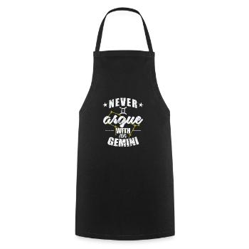 Zodiac sign Never argue with an Gemini - Cooking Apron - black - Front - AI Model Male 185 dark (185cm)