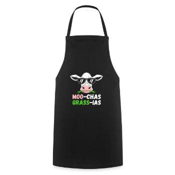 Moo chas Grass ias - Kochschürze - Schwarz - Vorne - AI Model Male 185 dark (185cm)