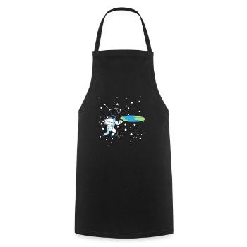 Flat Earth Society Théorie du complot Flat Earther - Tablier de cuisine - noir - Devant - AI Model Male 185 dark (185cm)