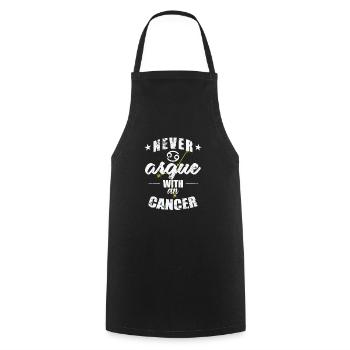 Signe du zodiaque Ne jamais se disputer avec un Cancer Cancer - Tablier de cuisine - noir - Devant - AI Model Male 185 dark (185cm)