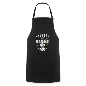 Signe du zodiaque Ne jamais se disputer avec un Lion - Tablier de cuisine - noir - Devant - AI Model Male 185 dark (185cm)