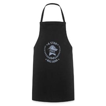 A star was born in 2003 - Cooking Apron - black - Front - AI Model Male 185 dark (185cm)