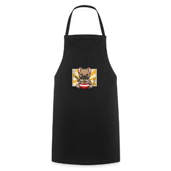 French Bulldog - Cooking Apron - black - Front - AI Model Male 185 dark (185cm)