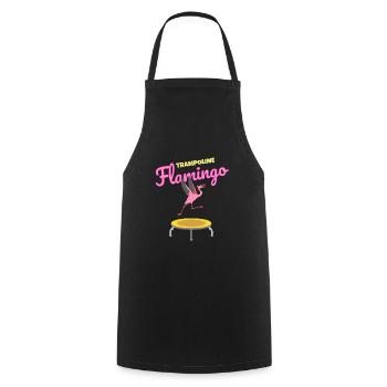 Lustiges und Süßes Trampolin Design mit Flamingo - Kochschürze - Schwarz - Vorne - AI Model Male 185 dark (185cm)